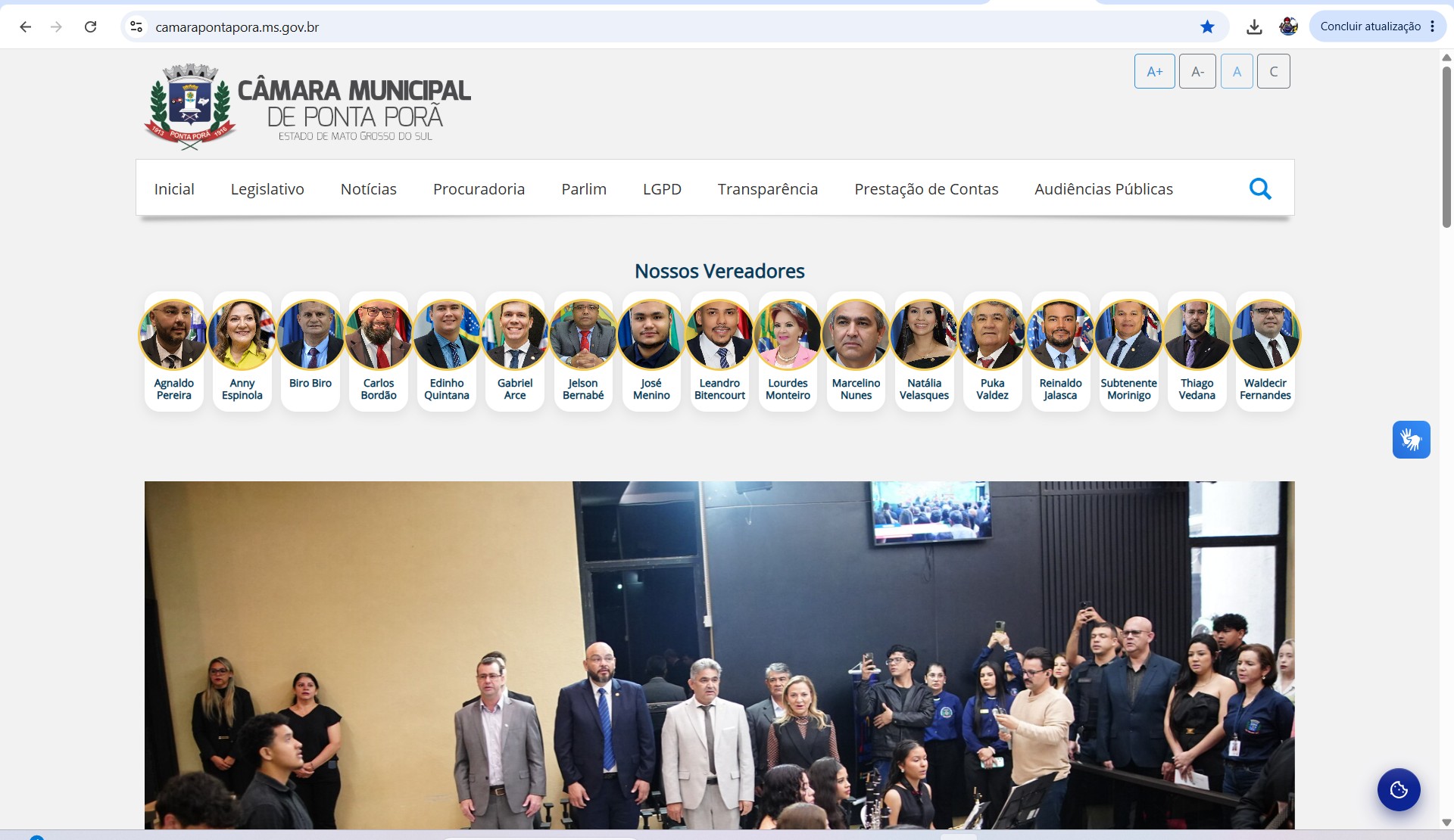 Site institucional da Câmara de Ponta Porã passará por manutenção geral no final de semana
